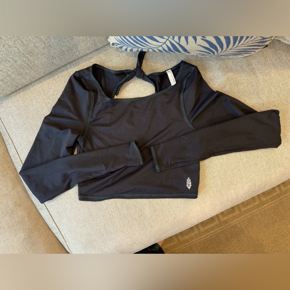 Free People Open Back Crop Shirt